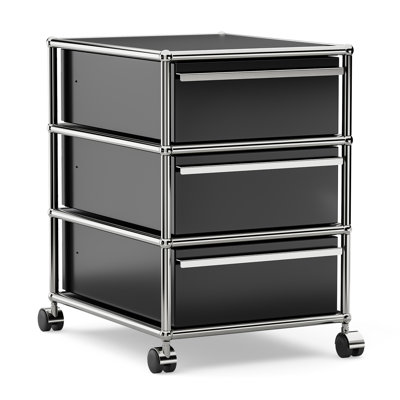 3 Drawer Steel Filing Cabinet With Wheels 24''H X 16.3''W X 20.5''D (1 Set)