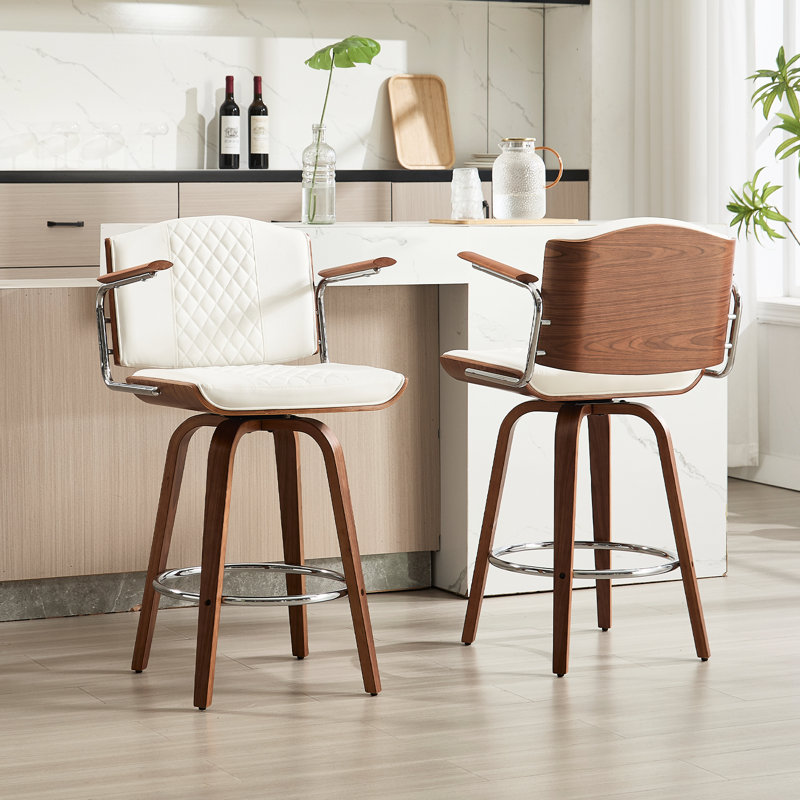 Tabourets de bar pivotants, Blanc