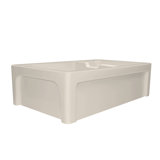 Glencove Fireclay 42" x 20" Double Bowl Reversible Sink with Beveled Front Apron and a Decorative Lip on the Opposite Side