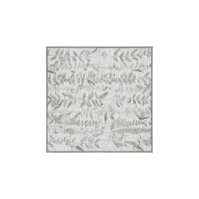 Machine Washable Gray Area Rug, Square 4'