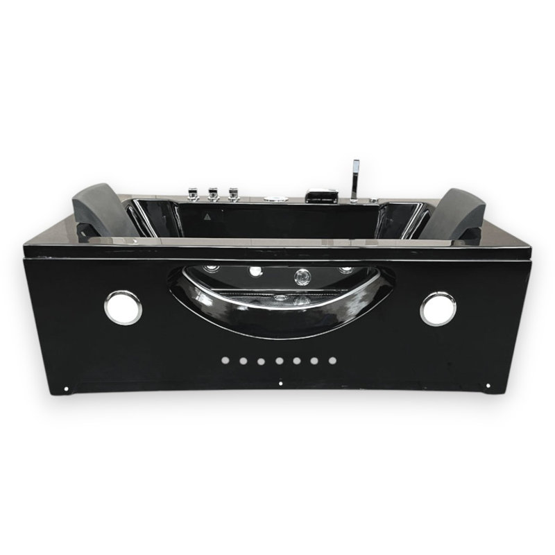 Baignoire tourbillon noire 2 personnes 71 "x 36" avec pompe double HYPNOTIC