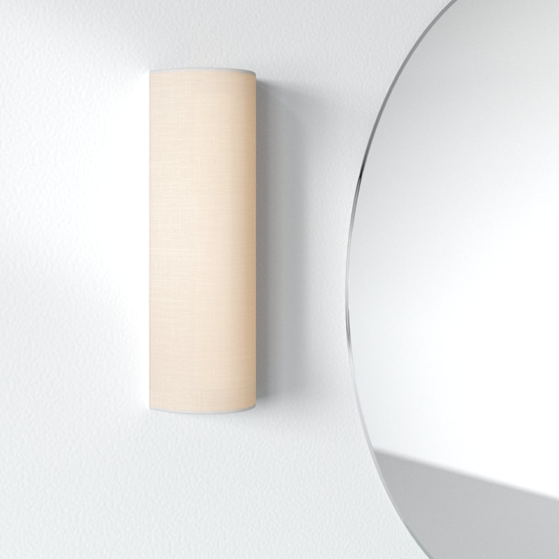 Everie LED Flush Mounted Sconce, White Linen