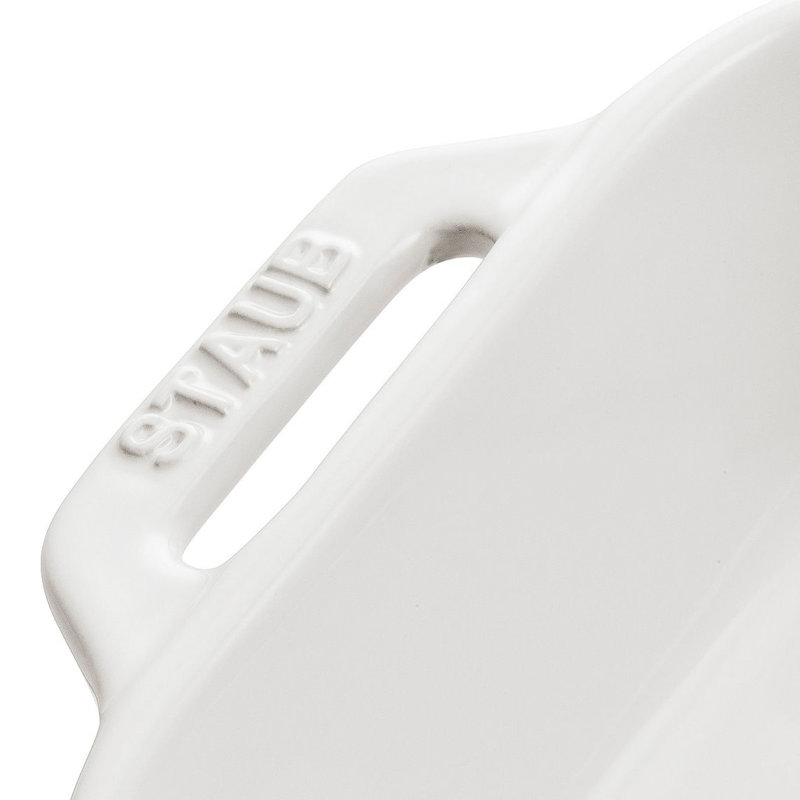 Plat de cuisson rectangulaire en céramique, Blanc