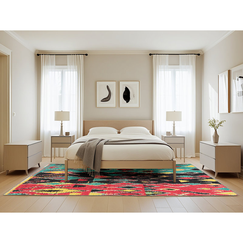 Abstract Indoor Rug, Rectangle 5' x 8'