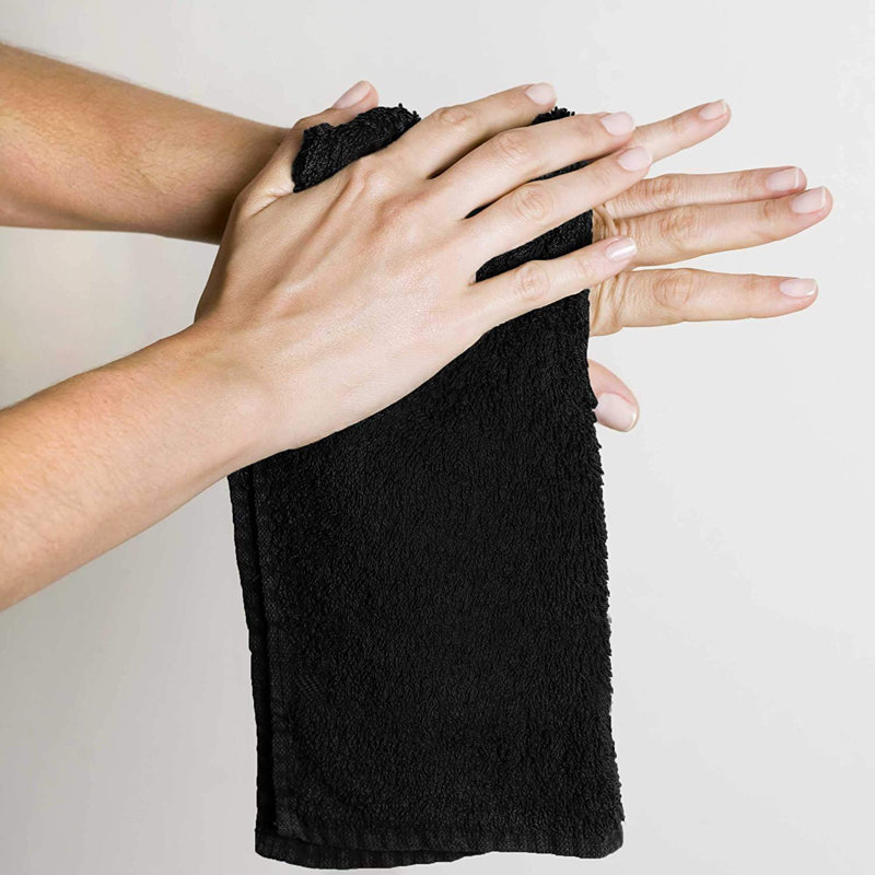 Del Mar Hand Towel, Black