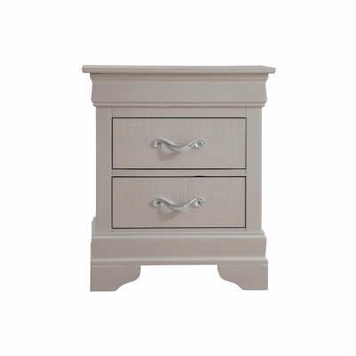 Elegant Silver Champagne Nightstand