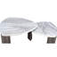 Ensemble de table contemporain gris 3 pièces à motif marbre pour salon : 1 table basse gigogne et 2 tables d'appoint avec espace de rangement dissimulé. Style classique revisité.