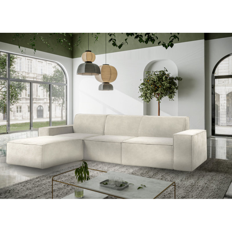 Doegolia 4 Seater Corner Sofa , Left Hand Facing, Dirty White