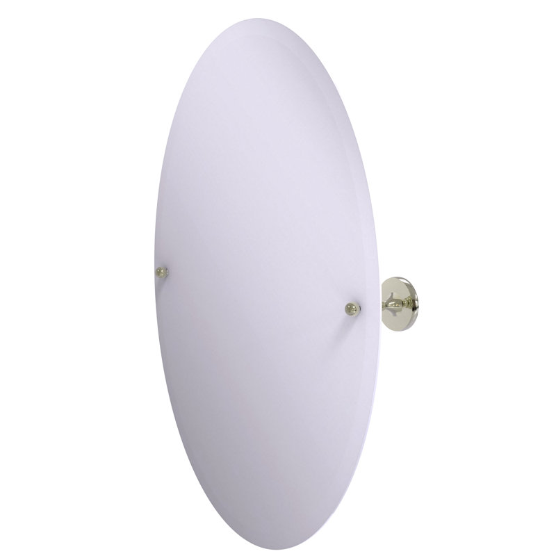 Gober Metal Wall Mirror, Polished Nickel, 28.5 H x21 W x 3.6 D
