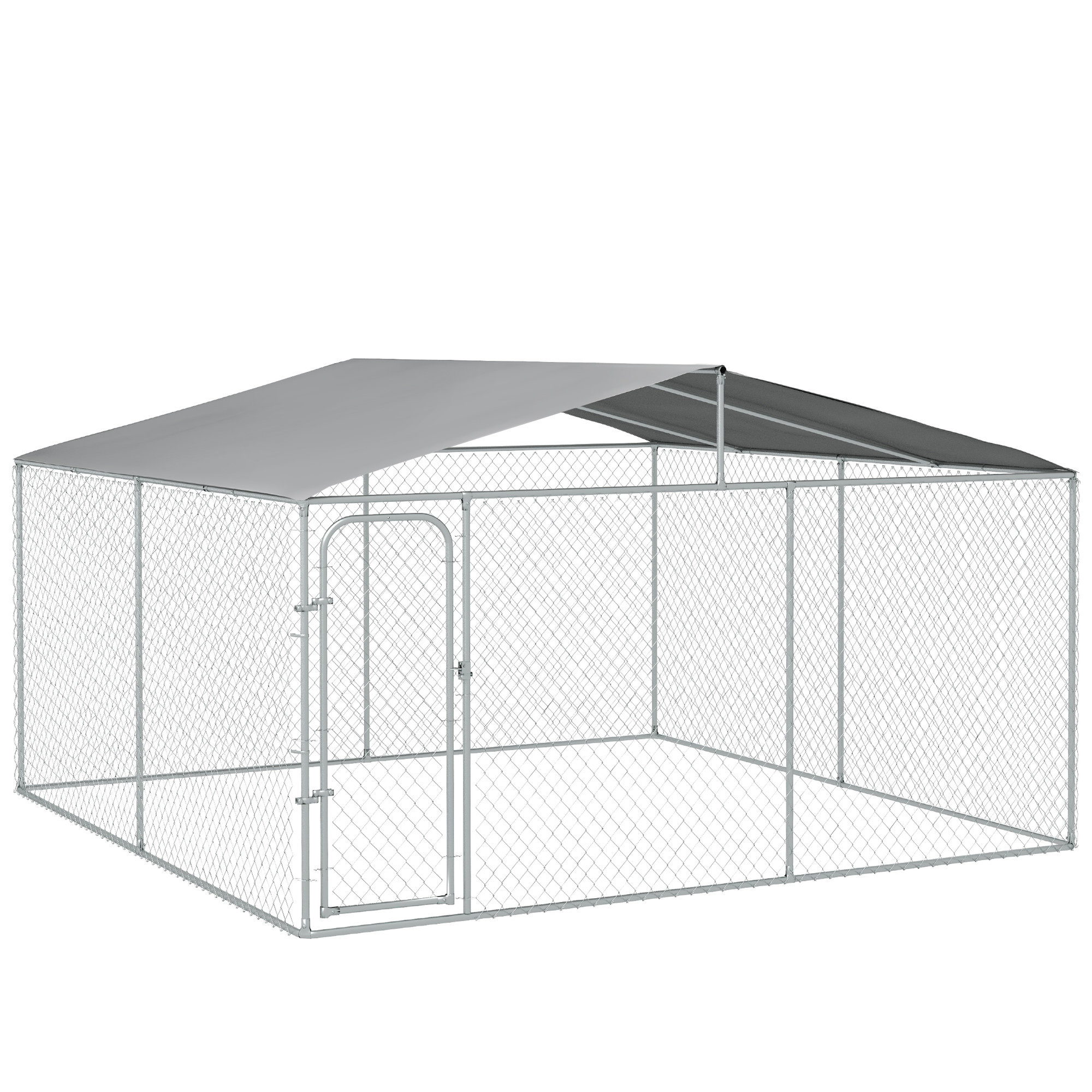 Pawhut 91.3'' H Galvanized Steel Dog Kennel Wayfair