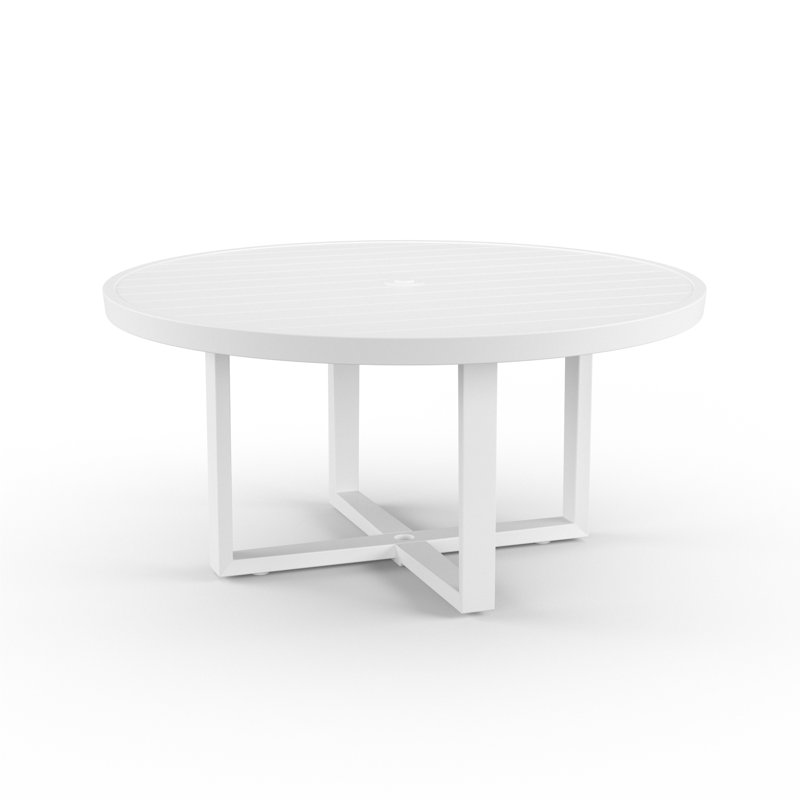Newport Powder Coated Aluminum Dining Table, 29'' H x 60" W x 50'' L