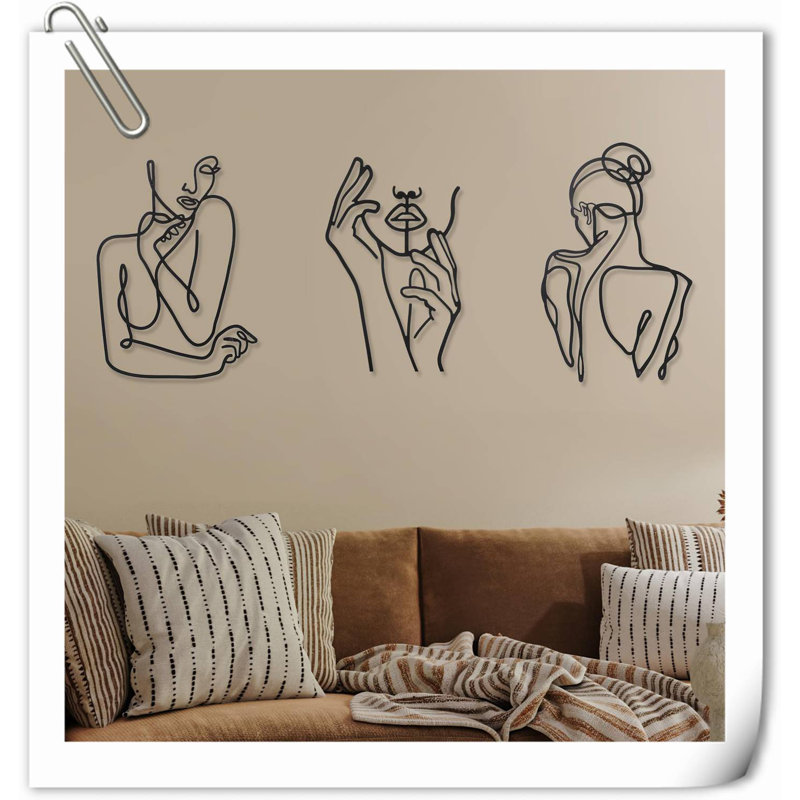 Ensemble de 3 décorations murales en métal