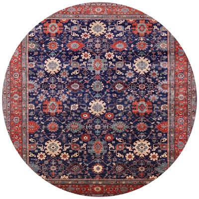 Tapis oriental bleu / rouge