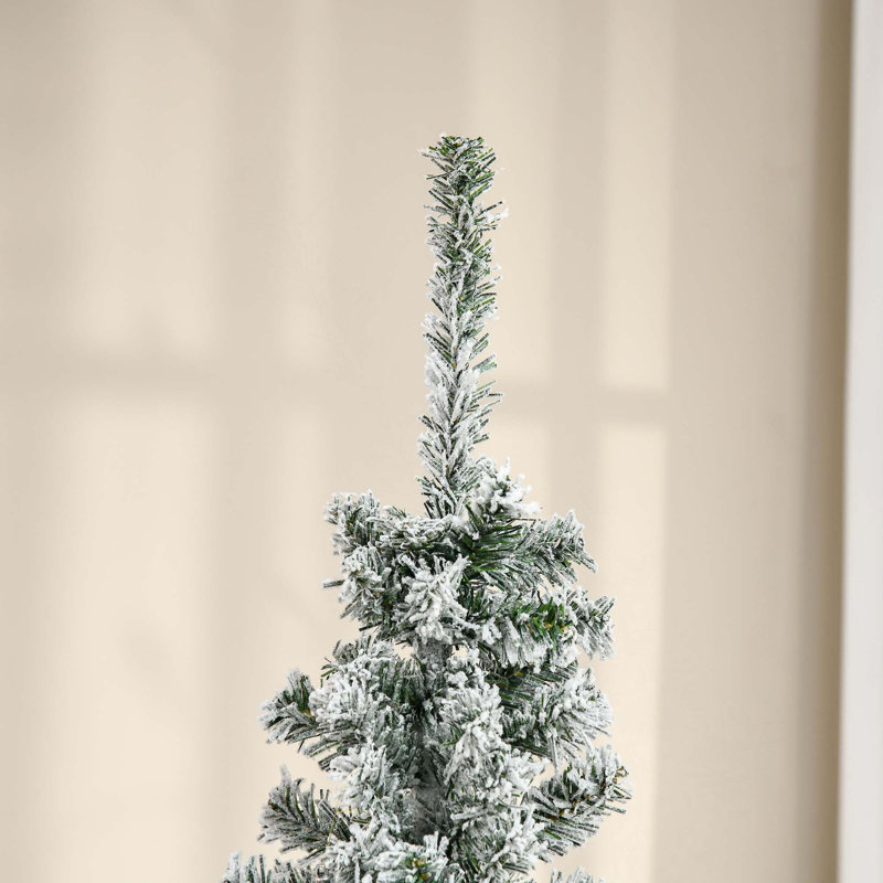 Arbre de Noël artificiel mince enneigé 6 pi avec branches réalistes et 492 pointes