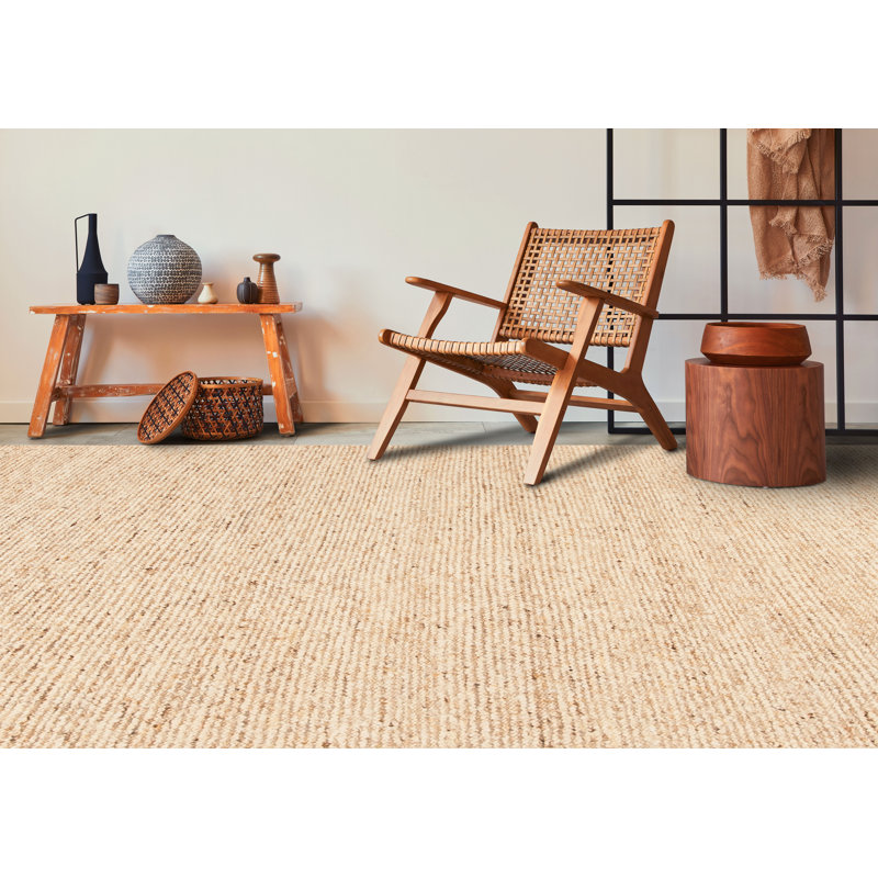 Tapis rectangulaire en laine ivoire naturel Santa Fe The Rectangle, Rectangle 9 pi x 12 pi