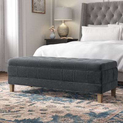 Repose-pieds de rangement rectangulaire en velours 52 po Gloria