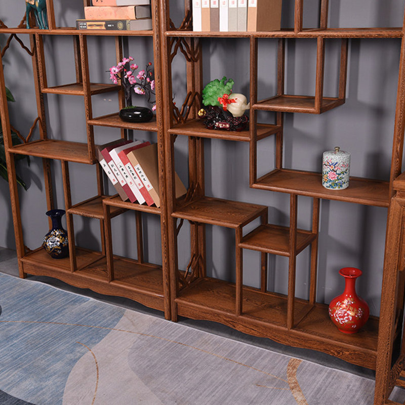 Vitrine en bois massif de style chinois de 90,55 po pour thé et autres articles