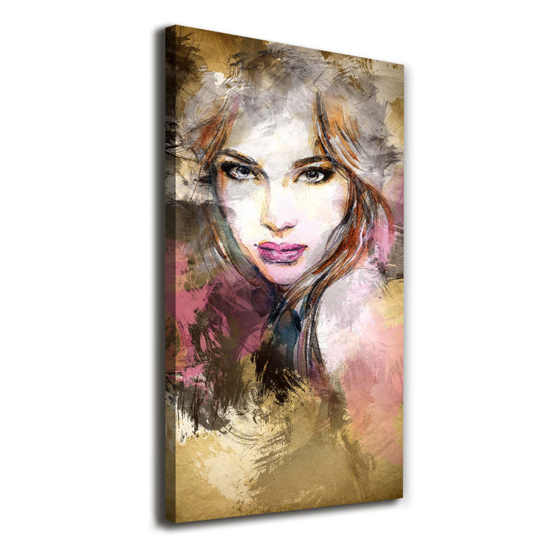 Abstraction Of A Woman - Wrapped Canvas Print