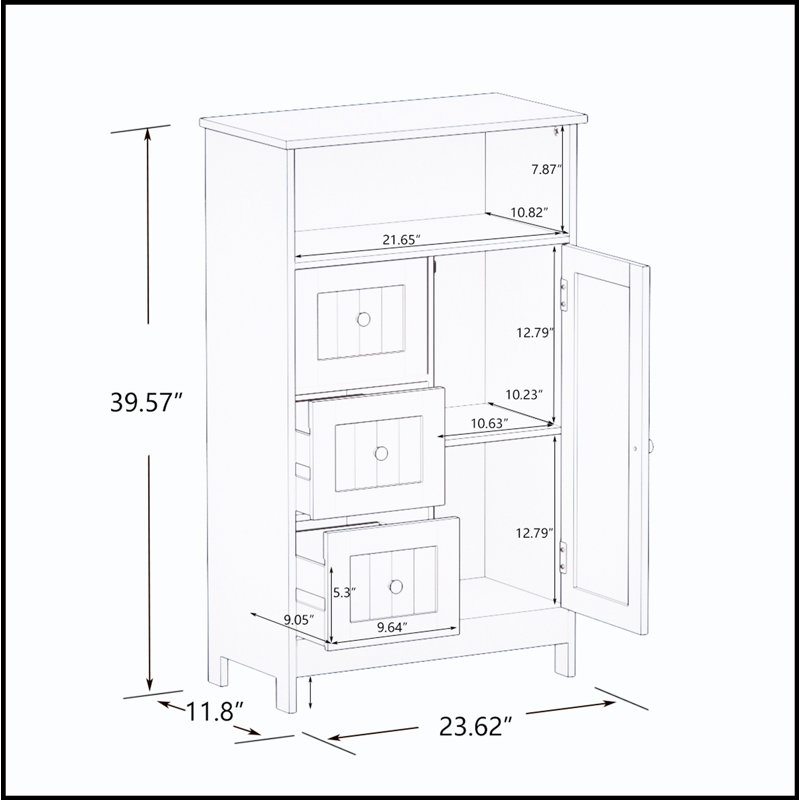 Armoire de rangement pour salle de bain polyvalente avec 3 tiroirs et 1 porte, parfaite pour organiser et maximiser l'espace dans plusieurs pièces.