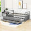 Twin Size Bed with Pull-Out Twin Trundle and Storage Drawers-1234419003