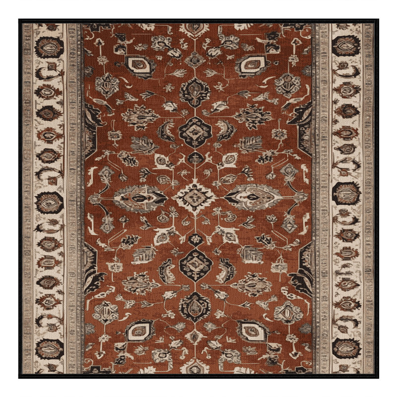 Machine Washable Persian Brown Area Rug, Square 3'