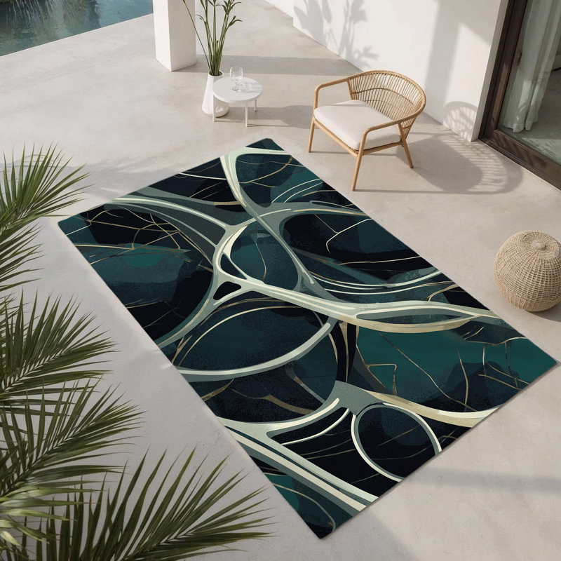 Celestial Flux Indoor And Outdoor Area Rug, Rectangle 9' x 12'