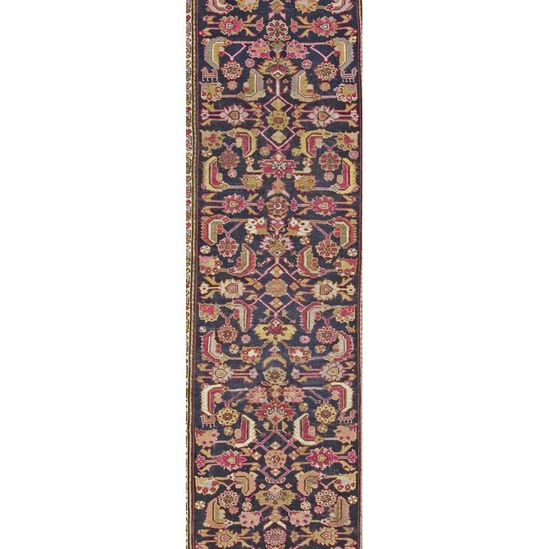 Hand Knotted Wool Area Rug in Blue
