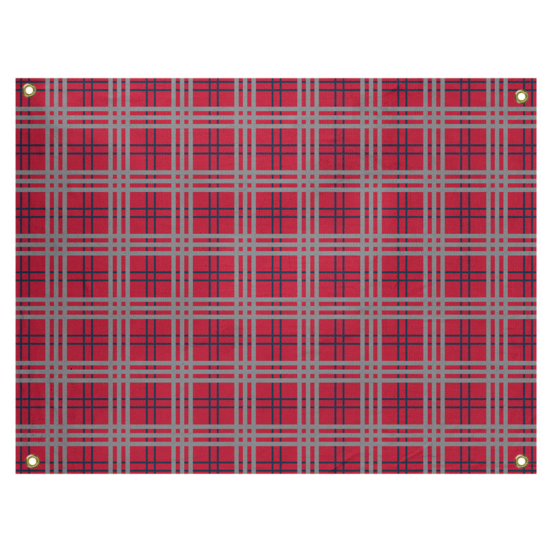Tapisserie polyester Tennessee Luxury, H 59 po x l 80 po, Rouge / bleu marine / argent