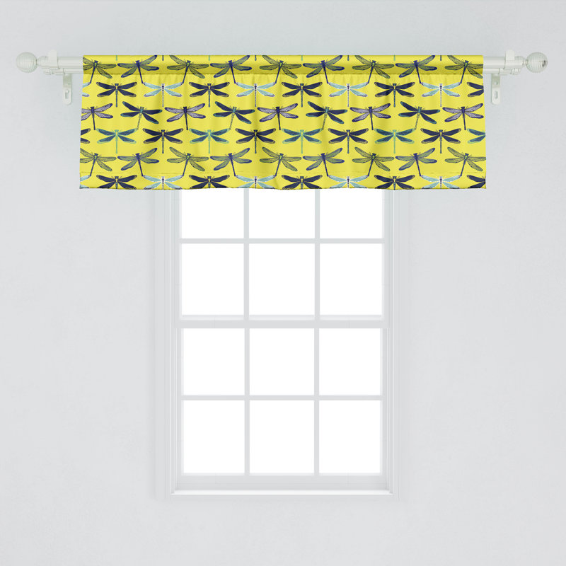Cantonnière Ambesonne lot de 2 insectes dessinés à la main style jaune et multicolore, L 54 po x L 12 po