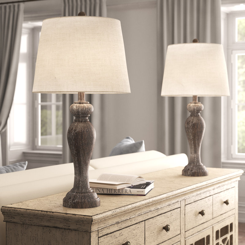 Joie 32" Opal Grey Table Lamp Set