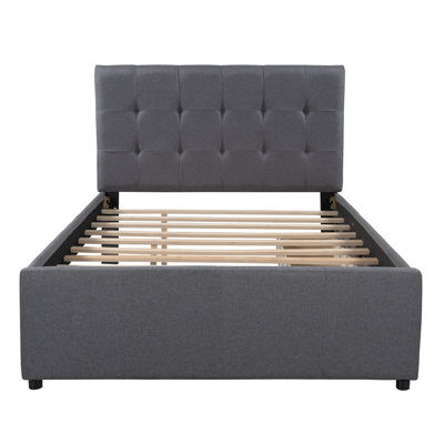 Linen Upholstered Platform Bed With Headboard And Two Drawers, Full -  Red Barrel StudioÂ®, B1E1108756F24D0C9E96E5A7FB0B07DF