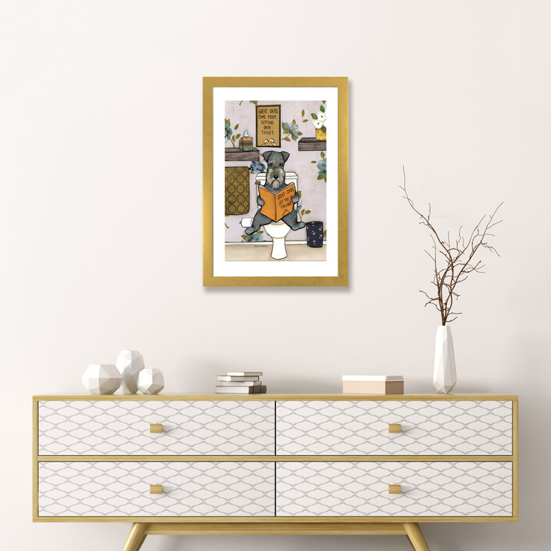 «Great Ideas» par Jamie Morath - impression d'art graphique, H 24 po x l 16 po x P 1 po, Papier encadré doré