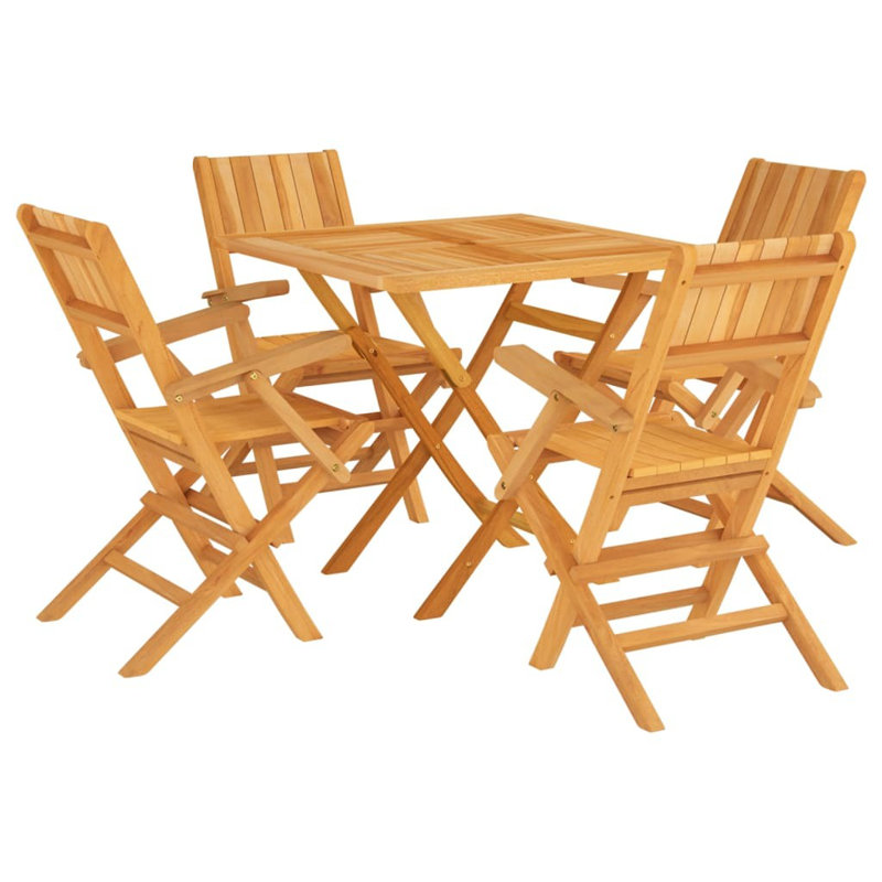 Akira 4 - Person Teak Patio Dining Set with Square Table