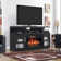 Cantilever 60" Infrared Electric Fireplace Media Cabinet in Embossed Oak with 26" Electric Firebox