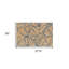 Tapis floral lavable beige et bleu 2 pi x 3 pi avec protection UV
