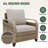 8-Piece Outdoor Patio Brown Wicker Wood Grain Armrest Sofa Seating Group with Cushion, Coffee Tables-640503054