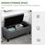 Banc de rangement rembourré en lin, avec plateau relevable / capitonné pour le salon - gris-130176574