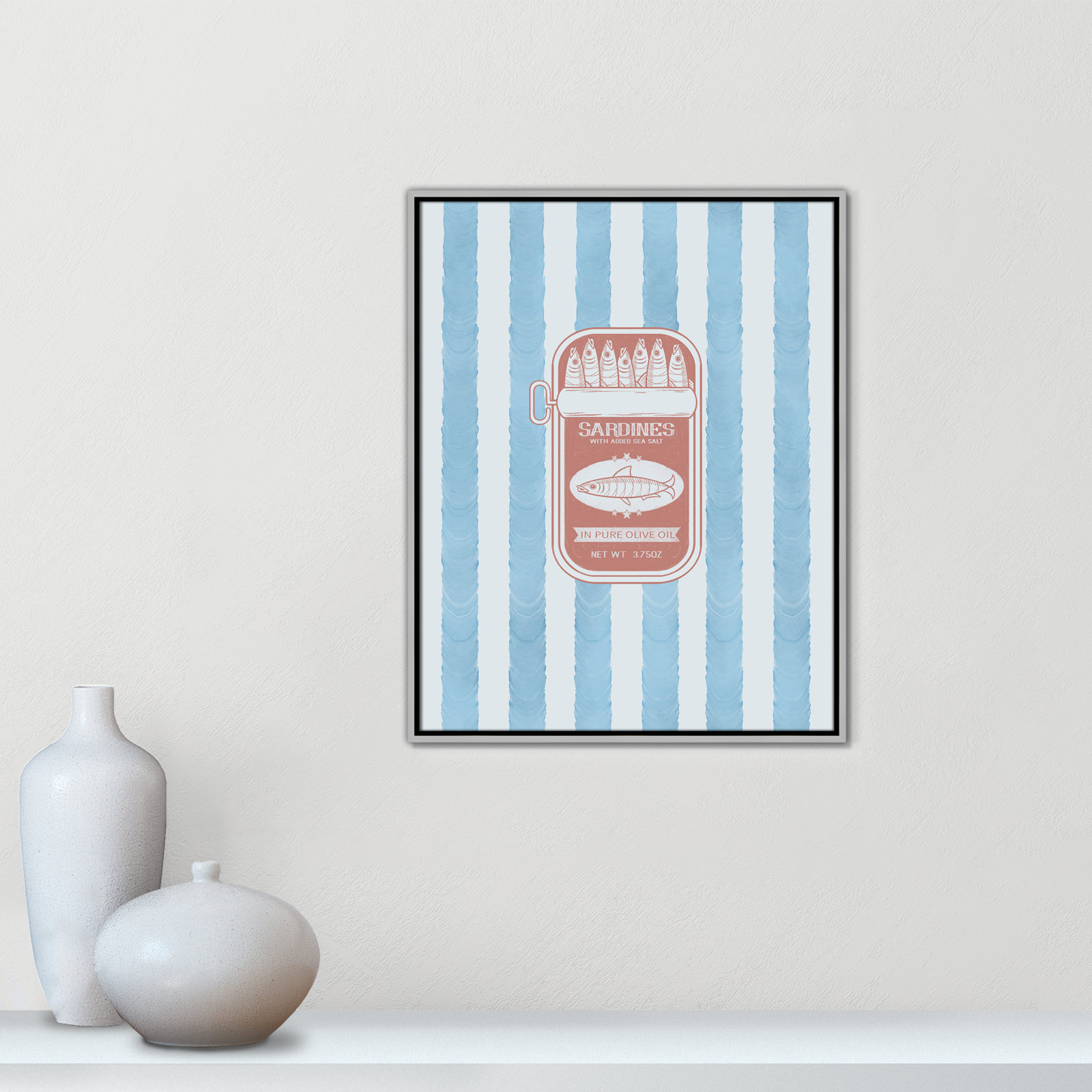 Salty Sardines Print by Marcus Prime, 23.5'' W x 29.5'' H, Silver Floater
