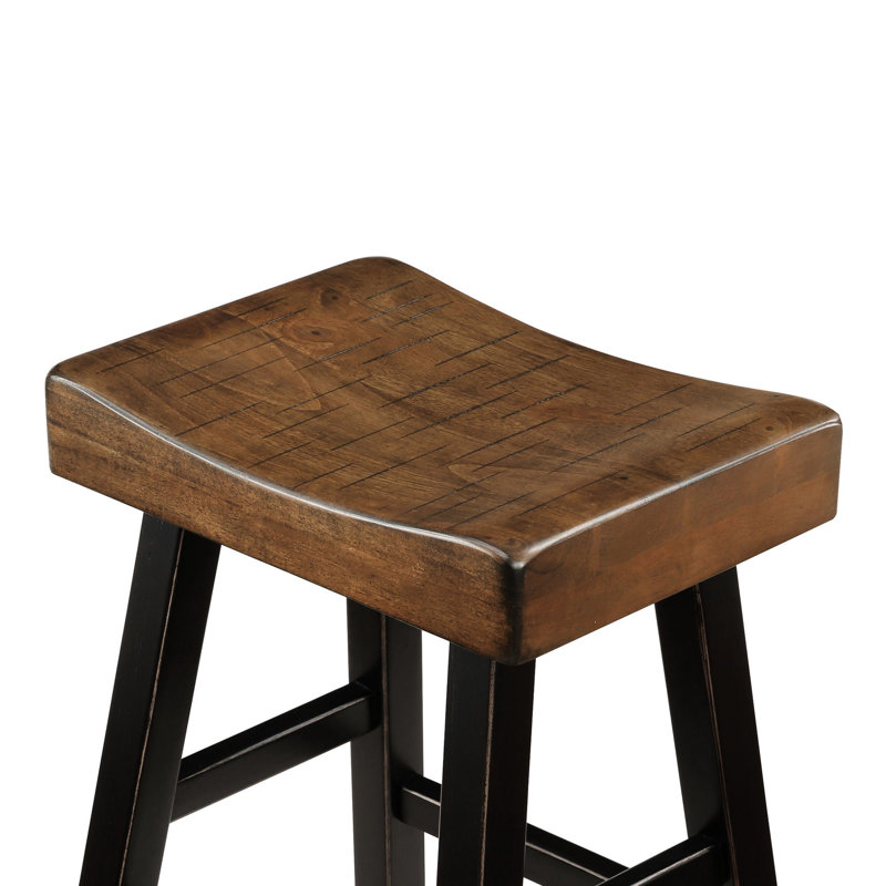 Table transitionnelle à hauteur de comptoir - Hévéa massif en bois noir et brun avec 2 tabourets, Brun / Noir, Noir