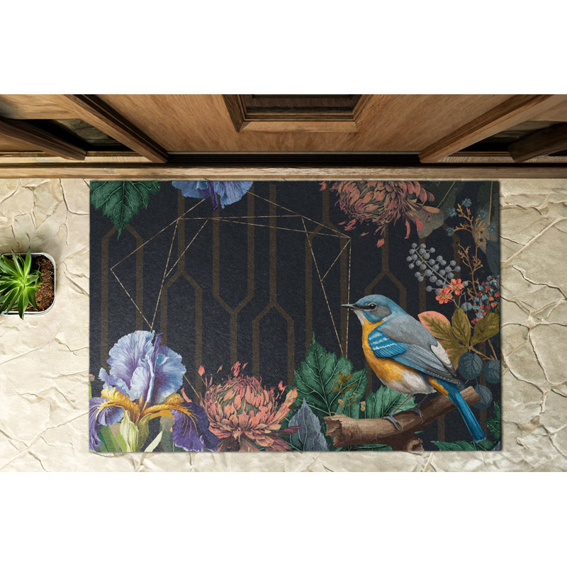 Non-Slip Floral Outdoor Doormat