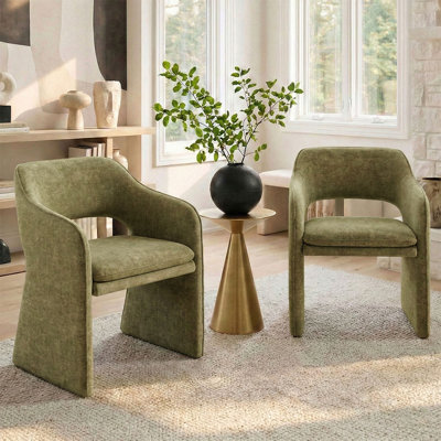 Upholstered Fabric Arm Accent Chair
