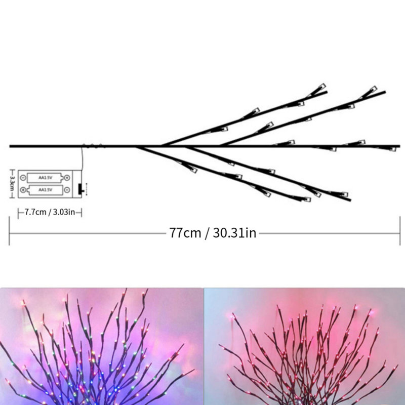 Sparta 2 Pack Led Branch Light Battery Operated Lighted Branch Vase Filler Willow Tree Artificial Little Twig Power 30 Inch 20 LED For Indoor Romantic
