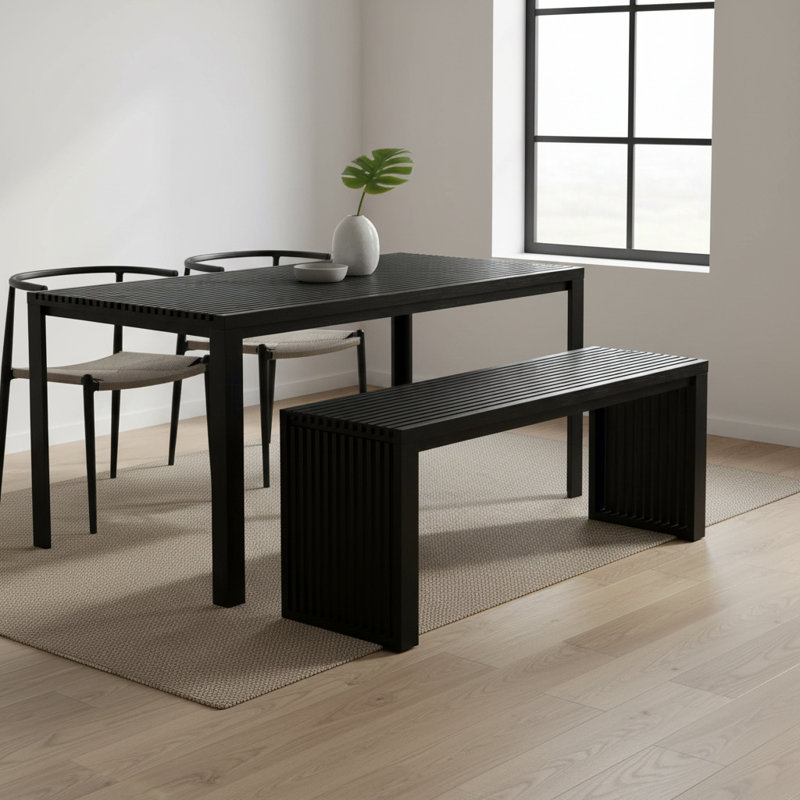 Banc de salle à manger en bambou, banc de rangement pour chaussures d'entrée, Noir