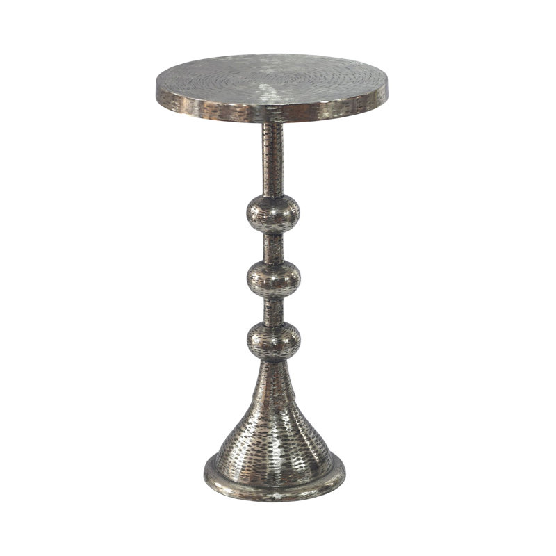 Pedestal End Table, Silver colors