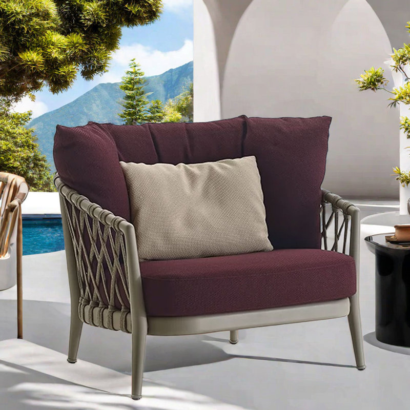 Chaise longue d'extérieur en tissu Norford