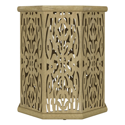 Watsonville Natural Brown Octagonal Solid Mango Wood Side Table