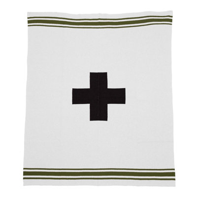 Swiss Cross with Stripes Throw