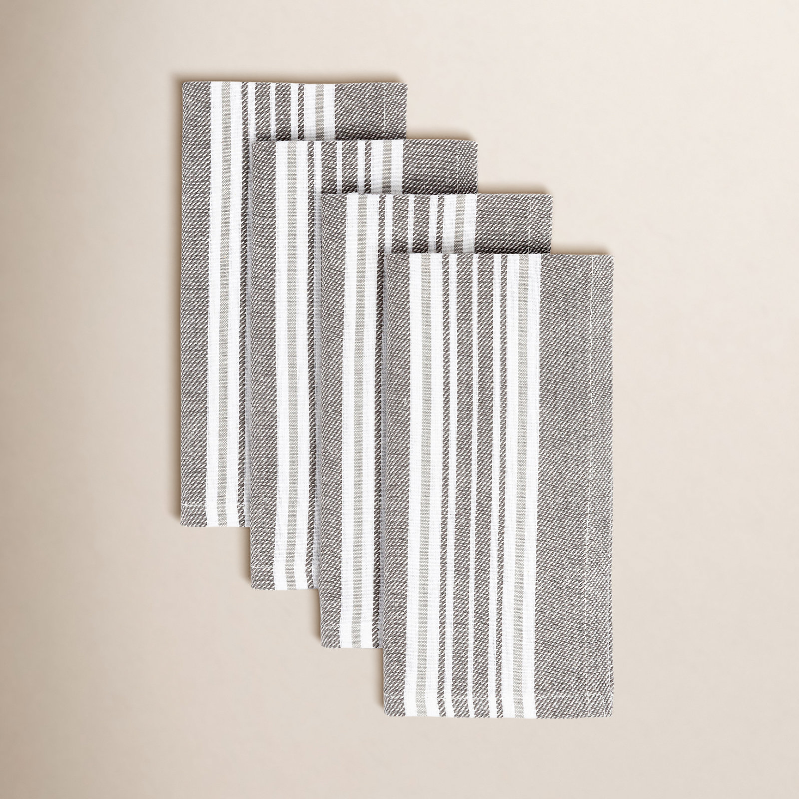 Woven Striped Napkin, Gray