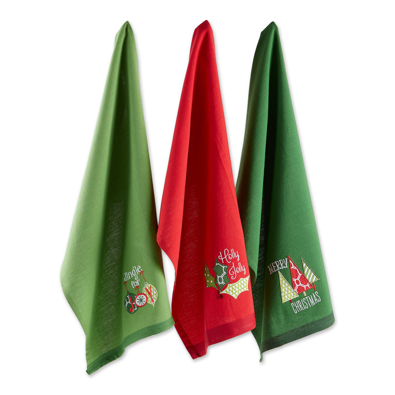 Ensemble de vaisselle à vaisselle brodée 3 pièces Edge Christmas