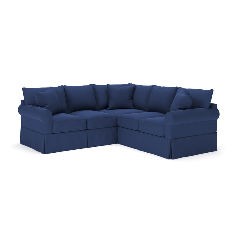 Amari Slipcovered L-Sectional, Left Hand Facing, Canvas Navy Sunbrella® Canvas